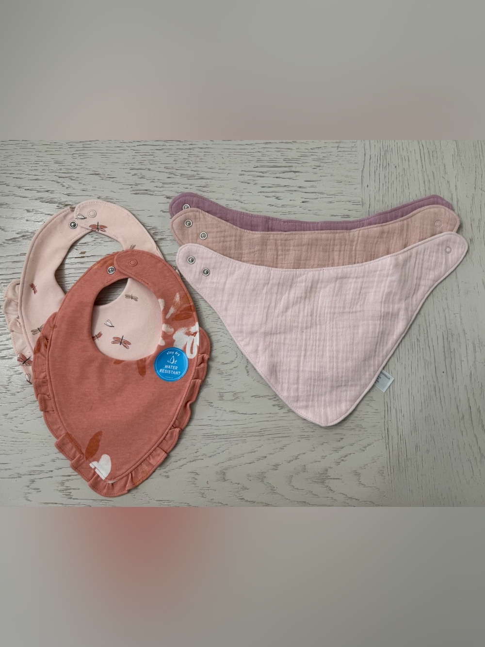 Carter's & Cloud Island Bandana Snap Pastel Bibs Set of Five One Size